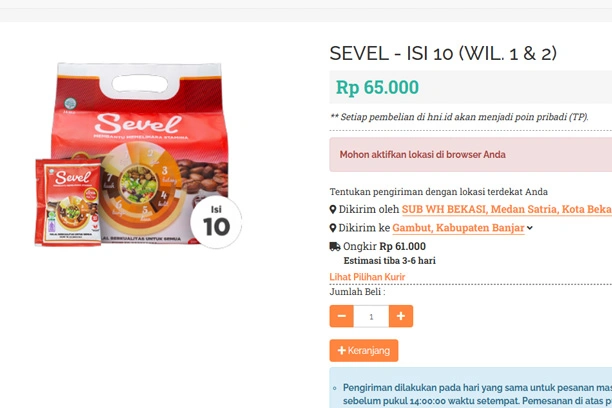 Order Sevel 10 sachet