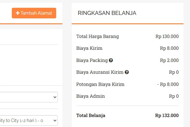 Ringkasan belanja