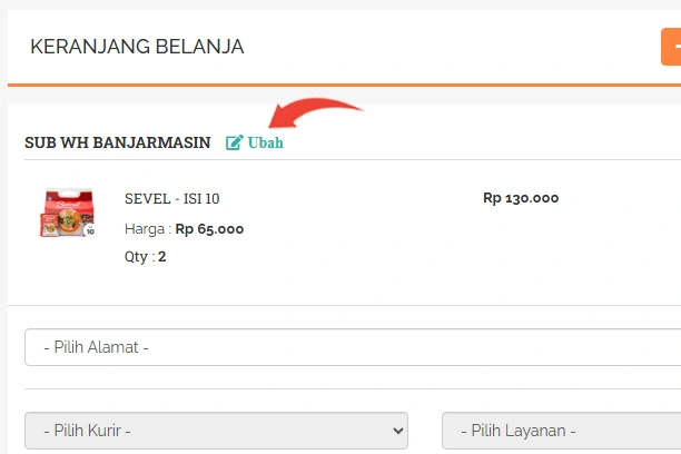 Ubah sub WH HNI